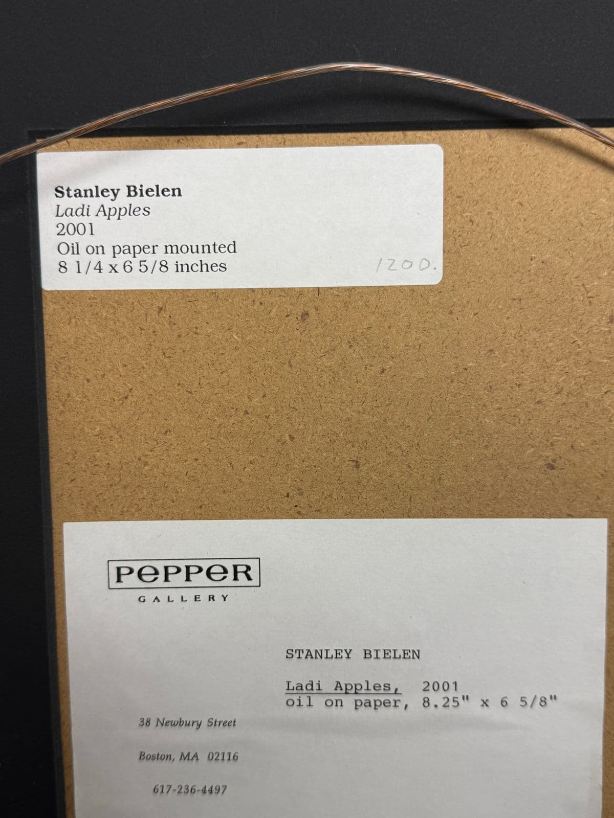 Stanley Bielen "Ladi Apples" Oil on Paper + Signed, Circa 2001 - Thumbnail 11