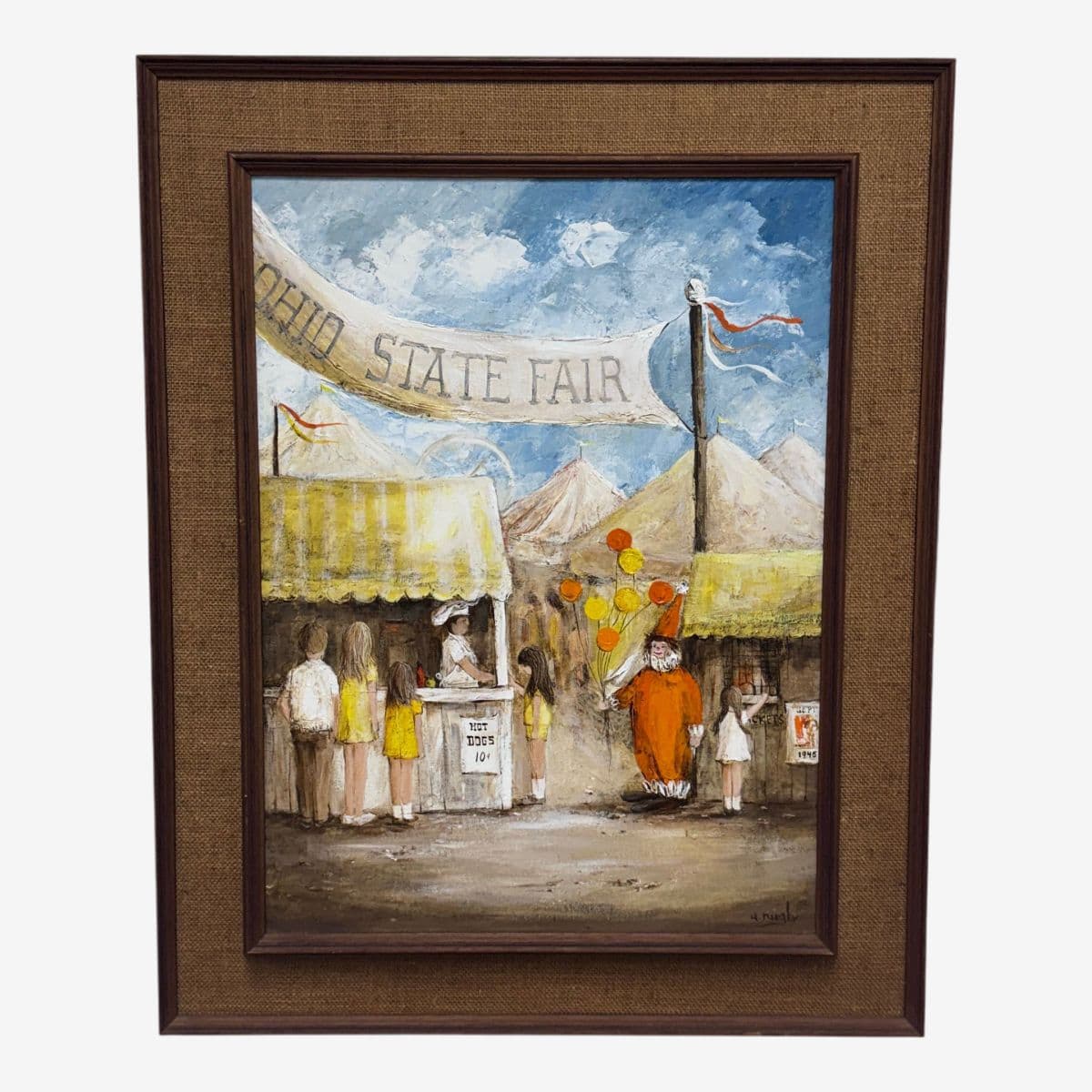 Circa 1945 A. Rugh Framed Oil Painting "Summer of 45" - Image 1