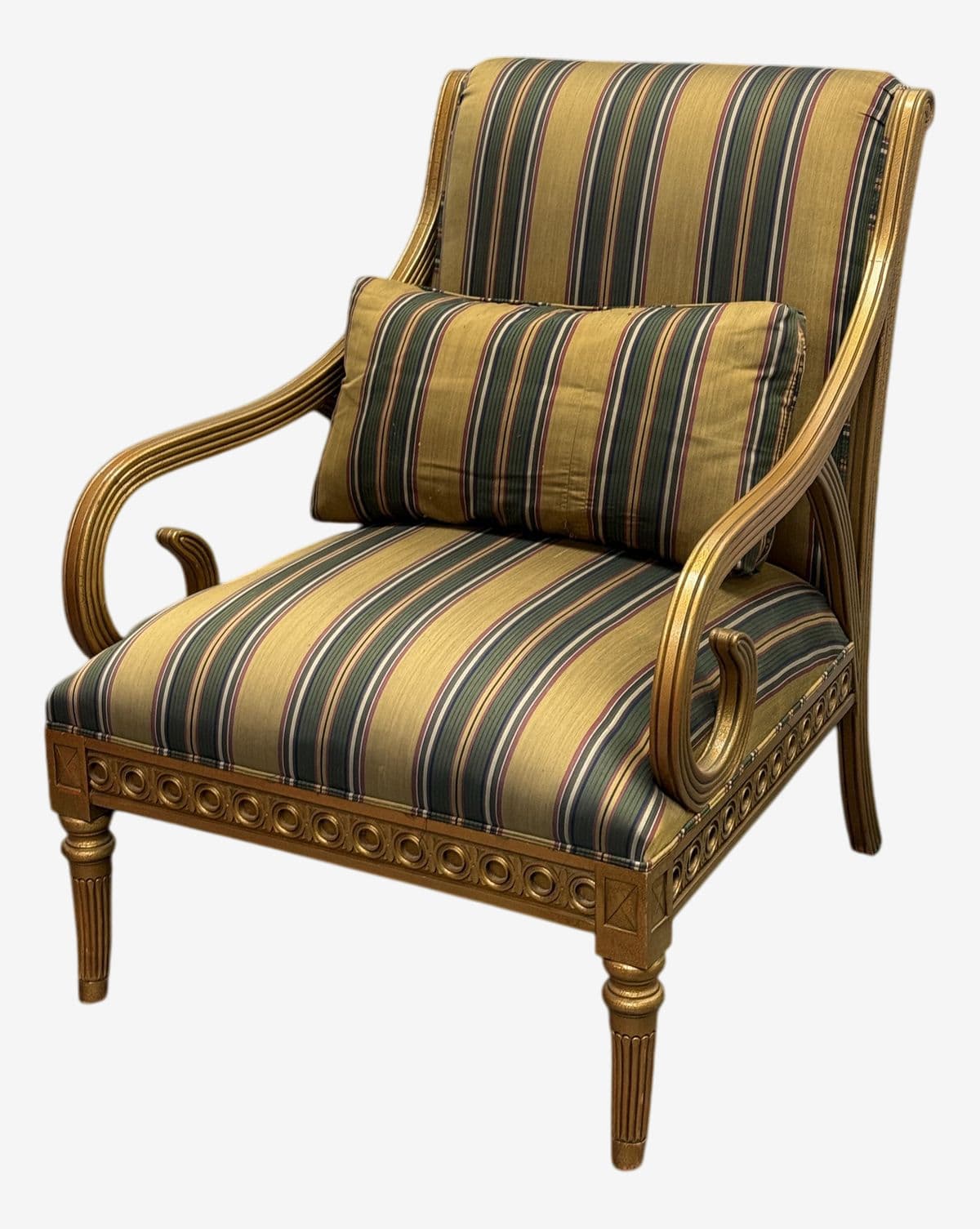 Vintage Henredon French Regency Style Carved Arm Chair. - Image 1