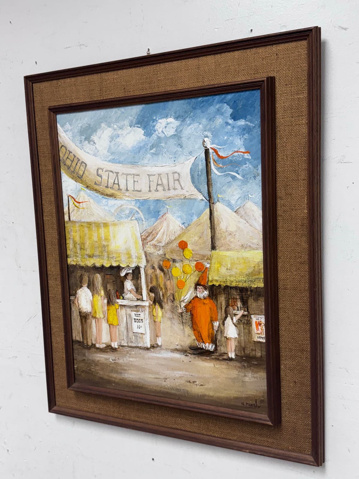 Circa 1945 A. Rugh Framed Oil Painting "Summer of 45" - Thumbnail 5