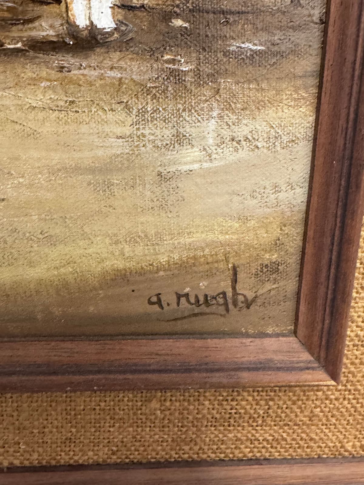 Circa 1945 A. Rugh Framed Oil Painting "Summer of 45" - Thumbnail 12