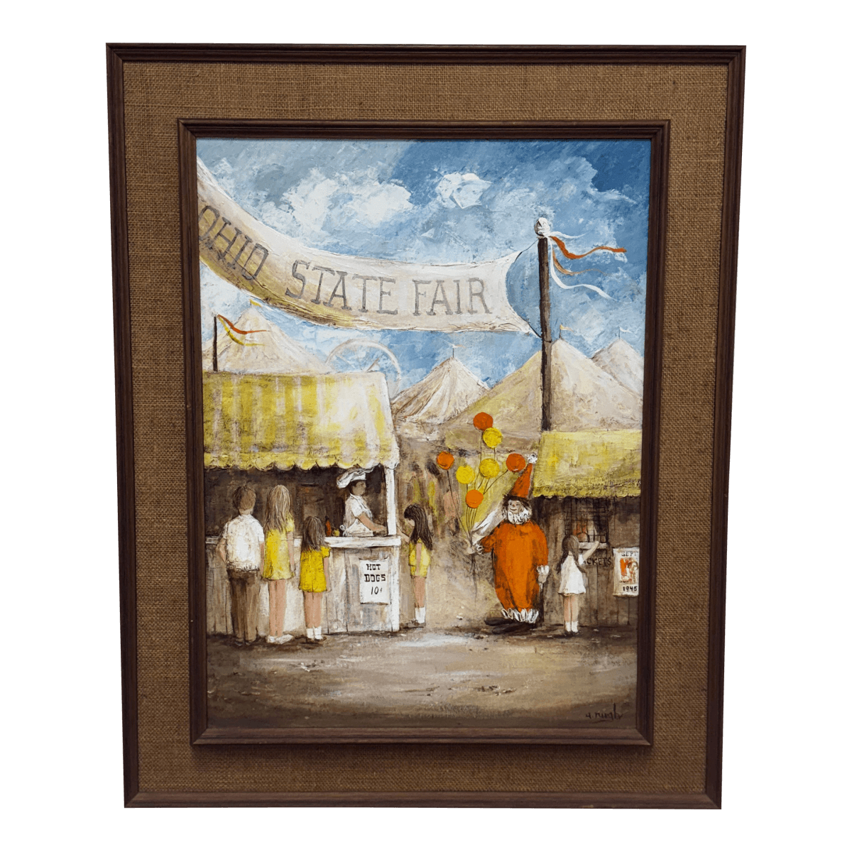 Circa 1945 A. Rugh Framed Oil Painting "Summer of 45" - Thumbnail 2