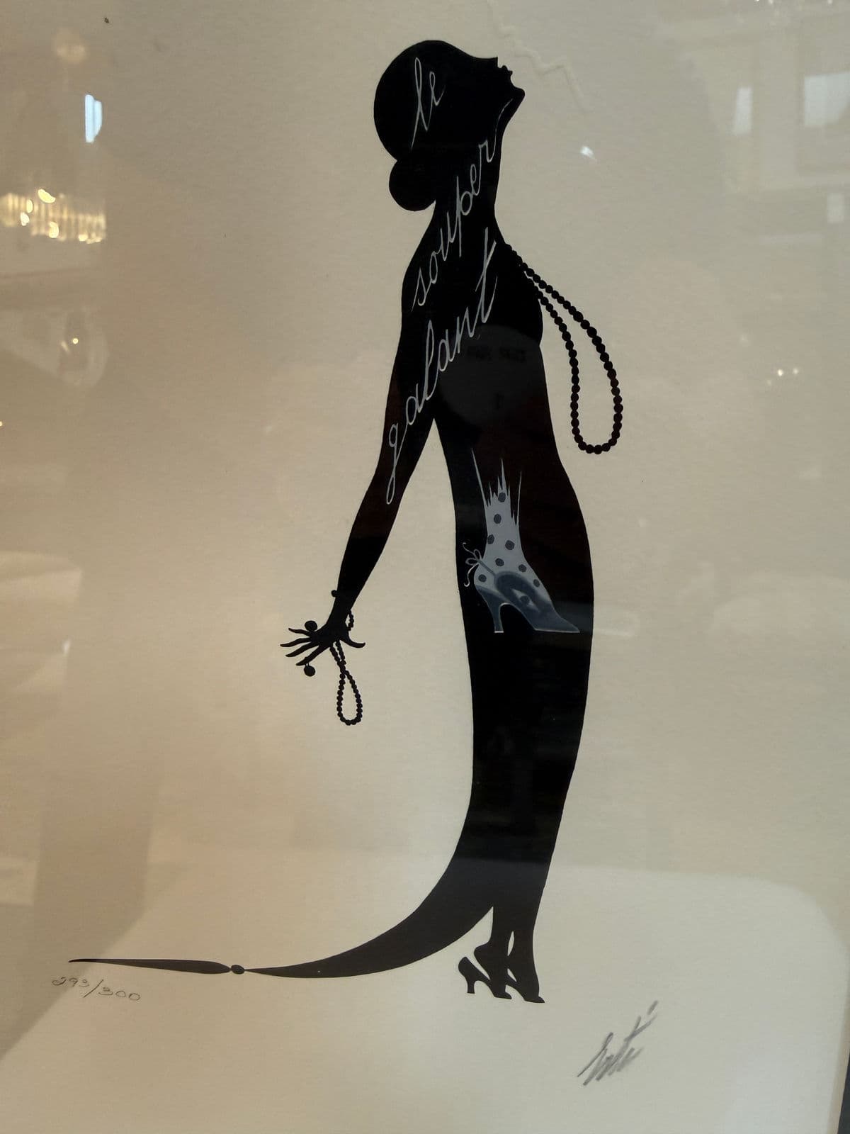 Circa 1975 Erté "The Kiss"Signed Serigraph 293 of 300, Framed - Thumbnail 3