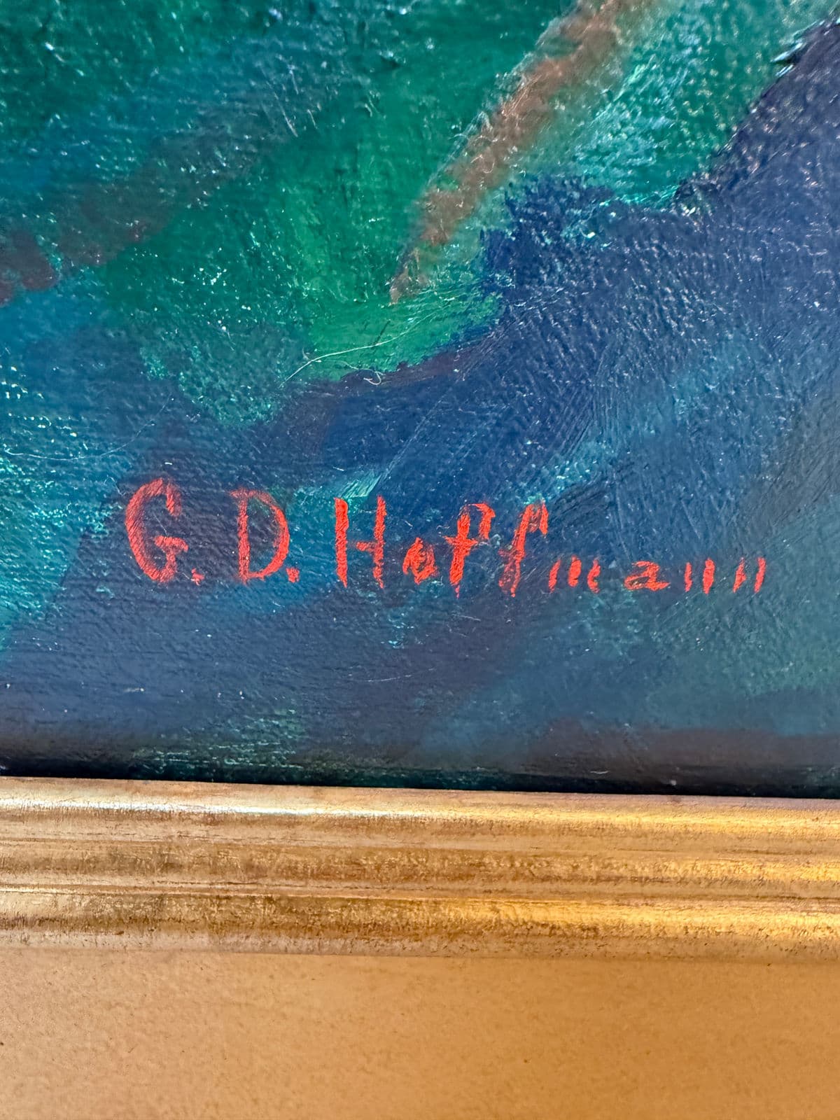 Gary David Hoffman "Hydrangeas" Oil Painting, Framed - Thumbnail 4