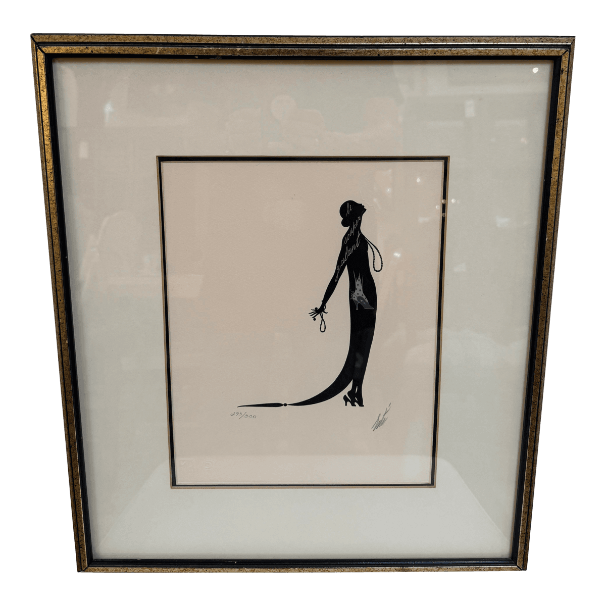 Circa 1975 Erté "The Kiss"Signed Serigraph 293 of 300, Framed - Thumbnail 2