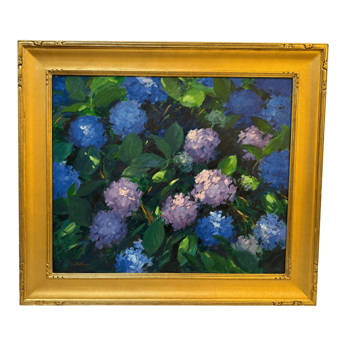 Gary David Hoffman "Hydrangeas" Oil Painting, Framed - Thumbnail 2