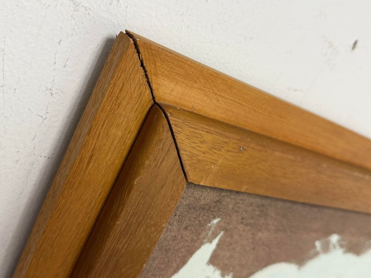 Artist Lace Framed Rustic Barn Painting, Circa 1963 - Thumbnail 6