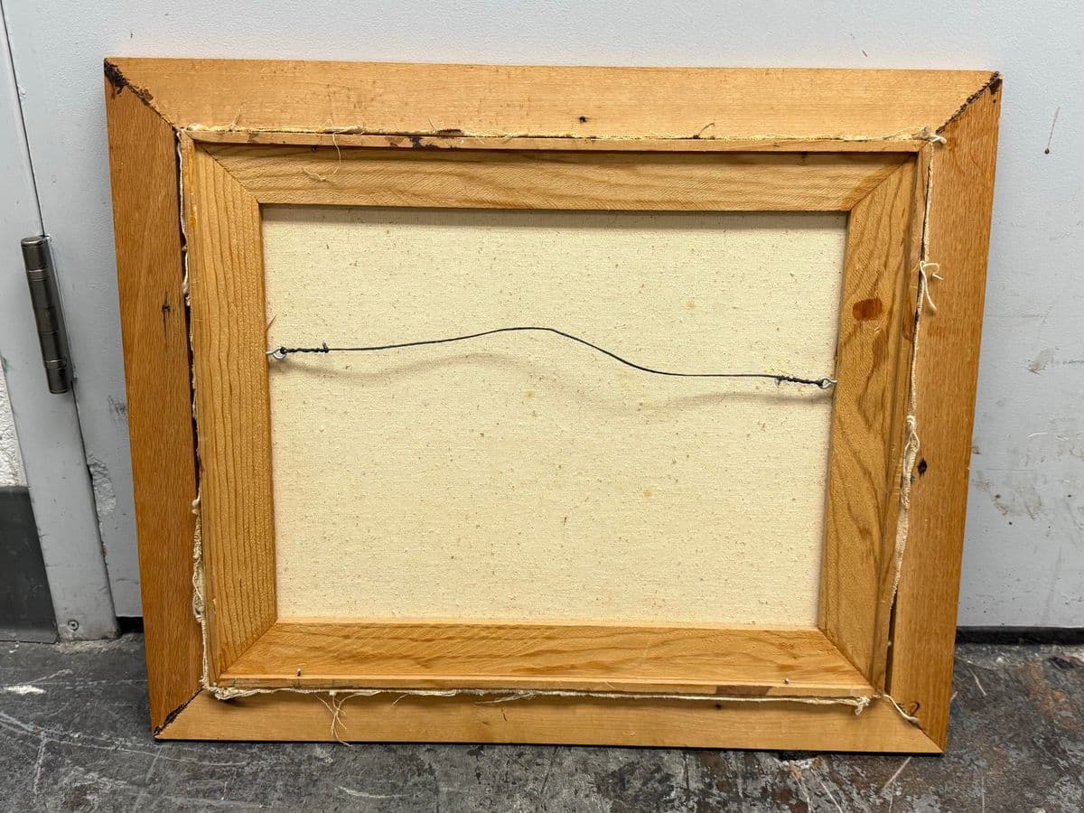 Artist Lace Framed Rustic Barn Painting, Circa 1963 - Thumbnail 13