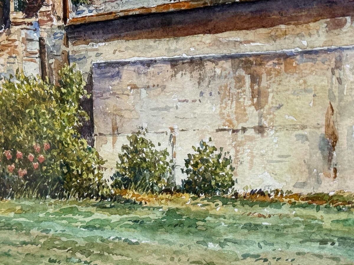 Circa 1997 Gilles Grimoin Original "Moulin Saint Michel" Watercolor, Framed - Thumbnail 11