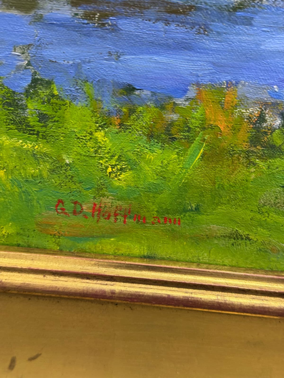 Circa 2002 Gary David Hoffmann "By the Charles River" Oil on Canvas, Framed - Thumbnail 6