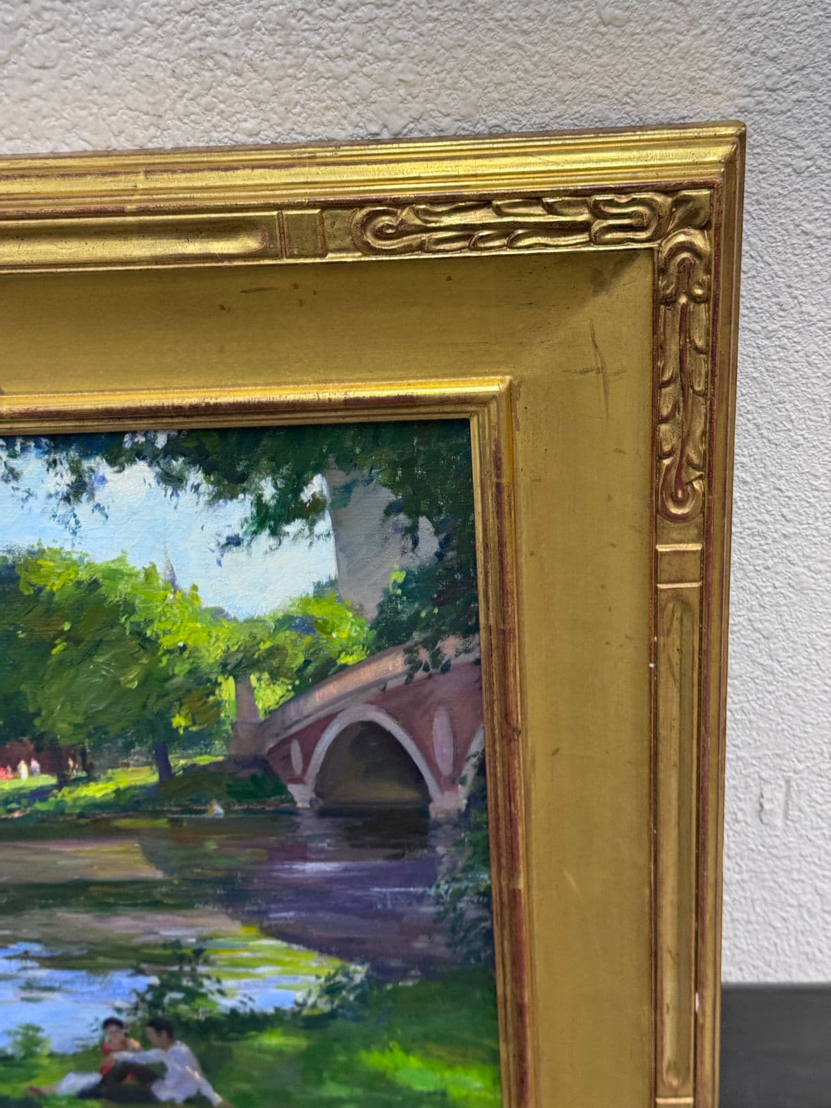 Circa 2002 Gary David Hoffmann "By the Charles River" Oil on Canvas, Framed - Thumbnail 3