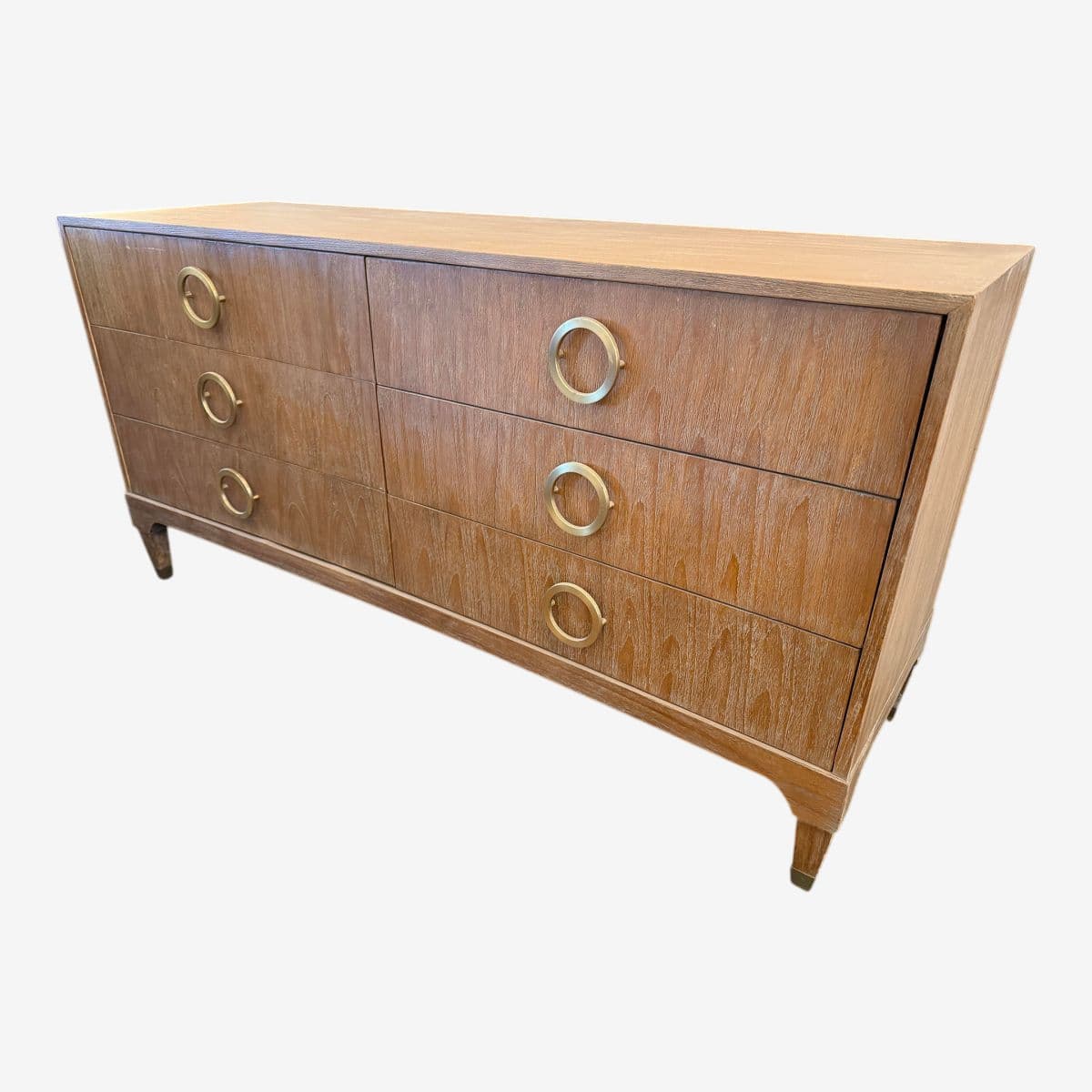 Brownstone Atherton Cerused Teak Six Drawer Dresser - Image 1