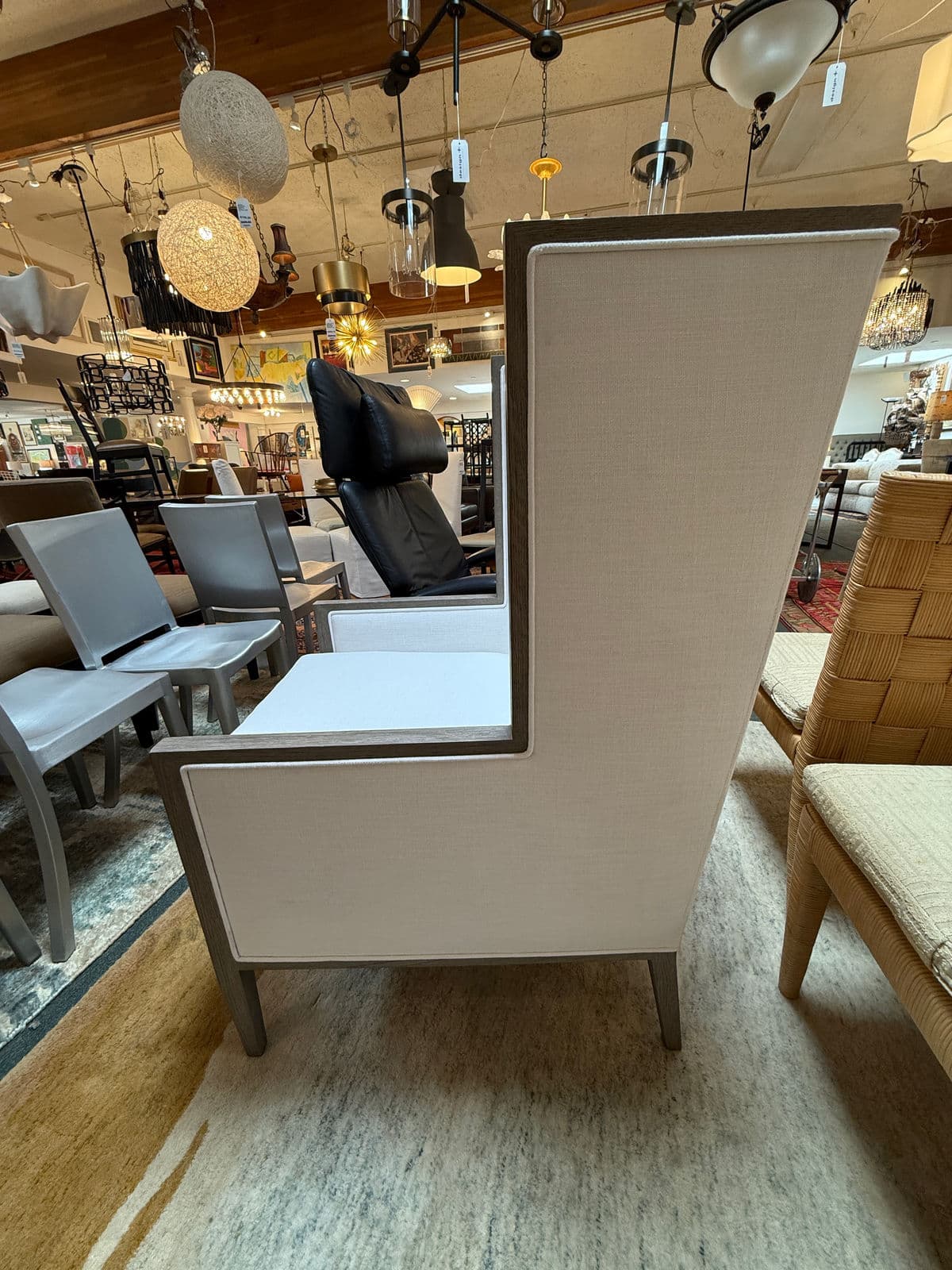 Restoration Hardware French Contemporary Track Arm Wingback Chair - Thumbnail 9