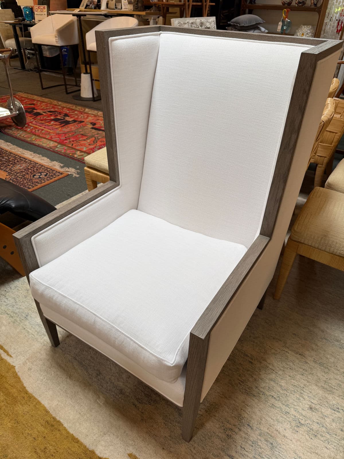 Restoration Hardware French Contemporary Track Arm Wingback Chair - Thumbnail 4