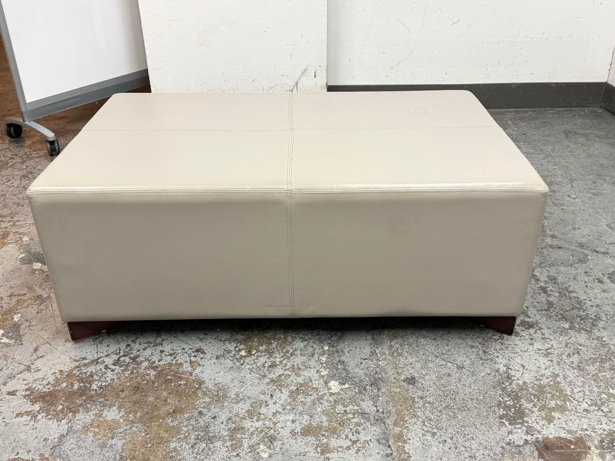 Plantation Home Leather Ottoman + Two Trays - Thumbnail 9