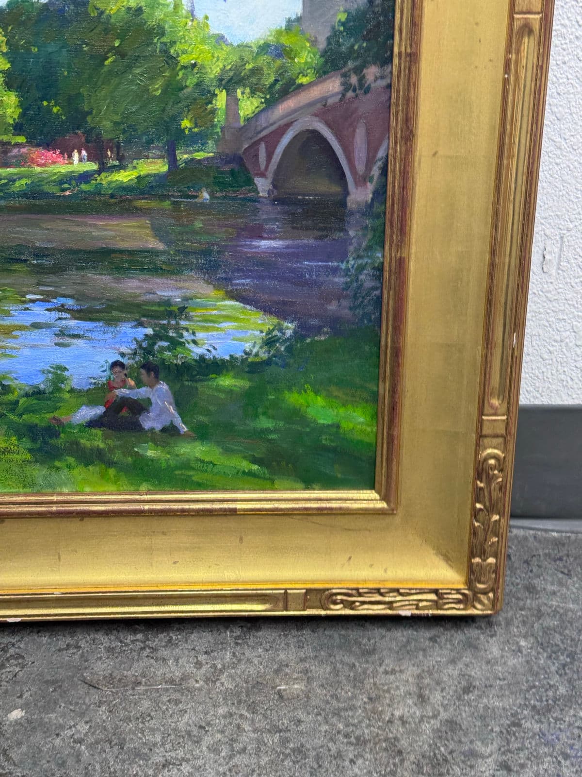 Circa 2002 Gary David Hoffmann "By the Charles River" Oil on Canvas, Framed - Thumbnail 12