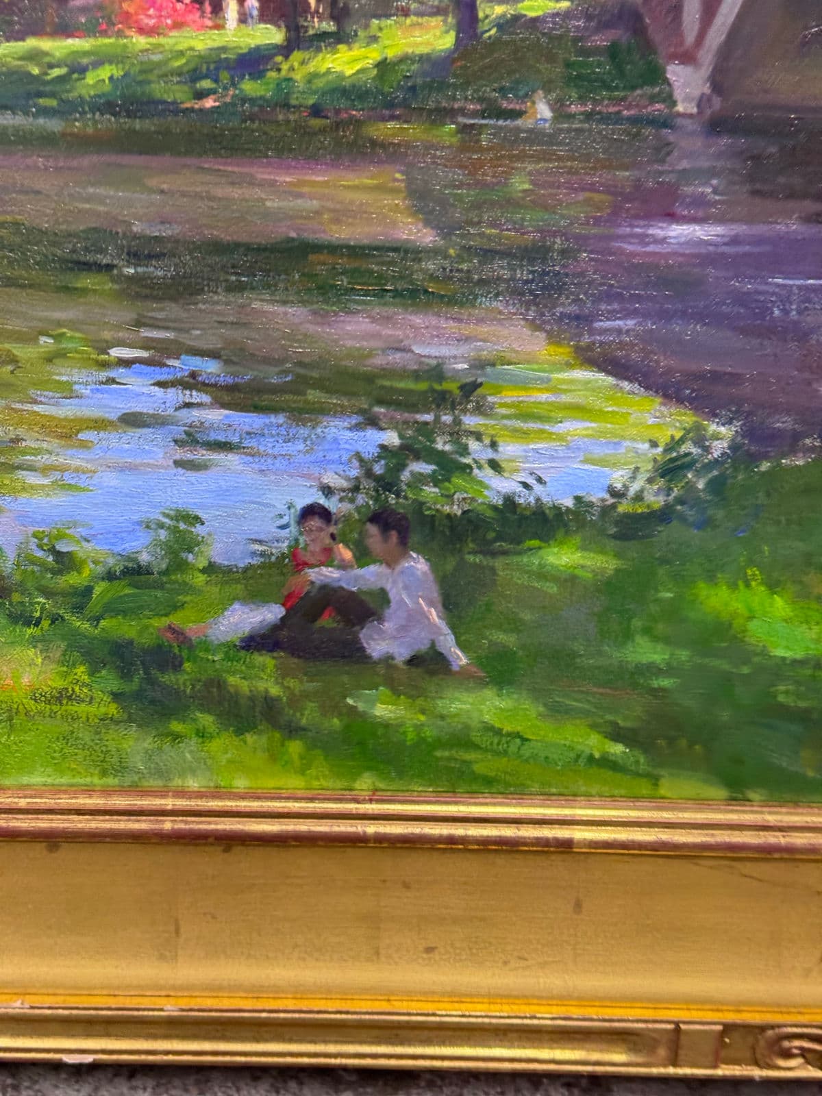 Circa 2002 Gary David Hoffmann "By the Charles River" Oil on Canvas, Framed - Thumbnail 7