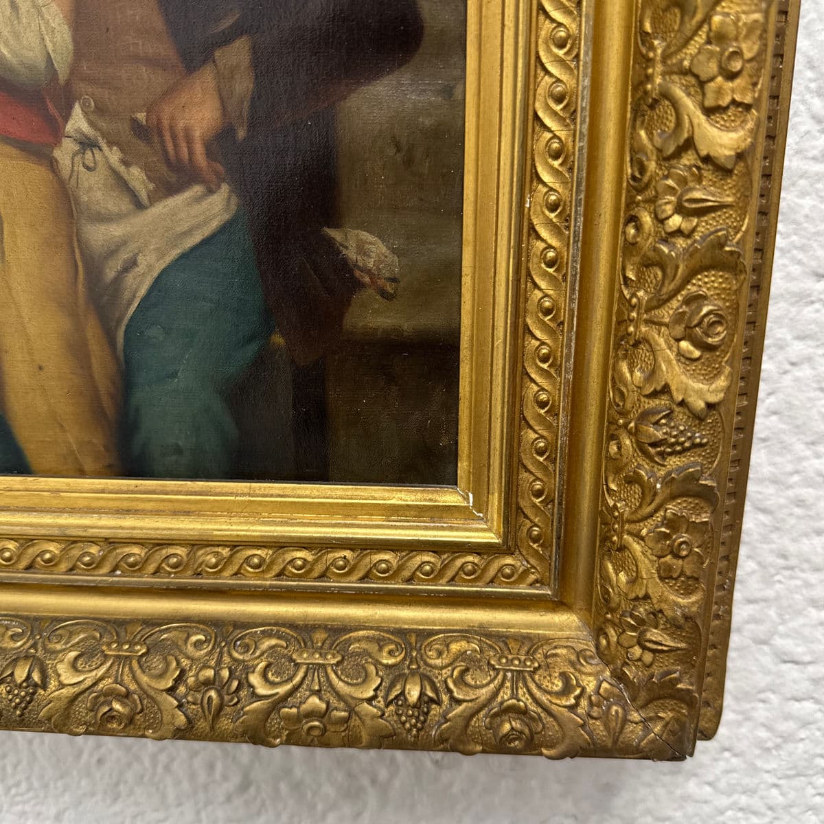 Antique Alessandro Sani Style Grandfather + Grandson Framed Painting - Thumbnail 13