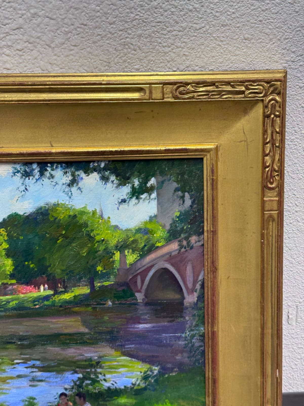 Circa 2002 Gary David Hoffmann "By the Charles River" Oil on Canvas, Framed - Thumbnail 11