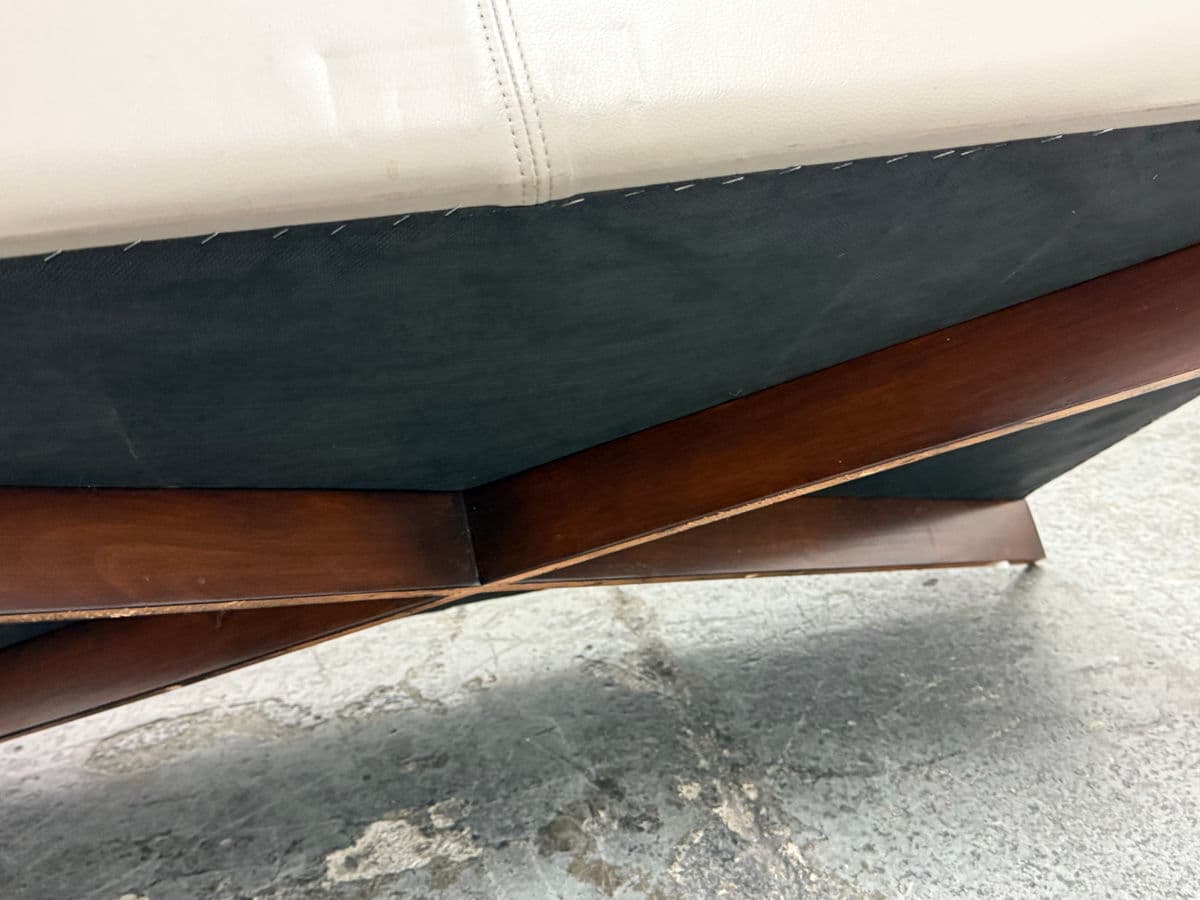 Plantation Home Leather Ottoman + Two Trays - Thumbnail 13