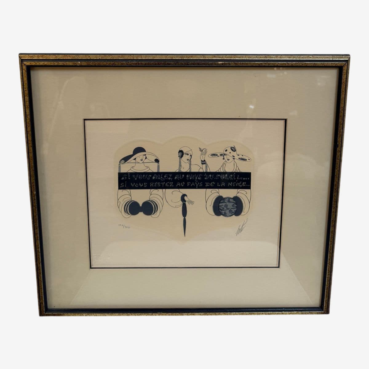 Circa 1975 Erté "Summer & Winter" Limited Edition 192 of 300 Serigraph, Signed - Image 1