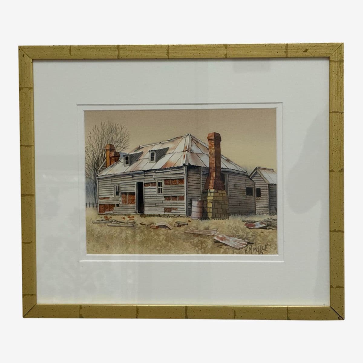Karen Marlowe "Old Cottage, Broadmarsh" Original Watercolor, Framed - Image 1