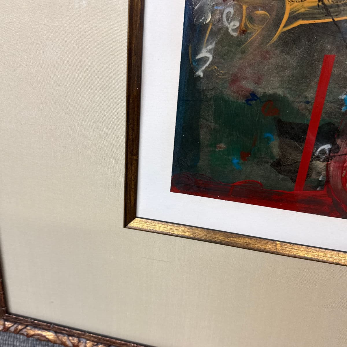 Abstract Mixed Media Art Work, Framed With Museum Glass - Thumbnail 7