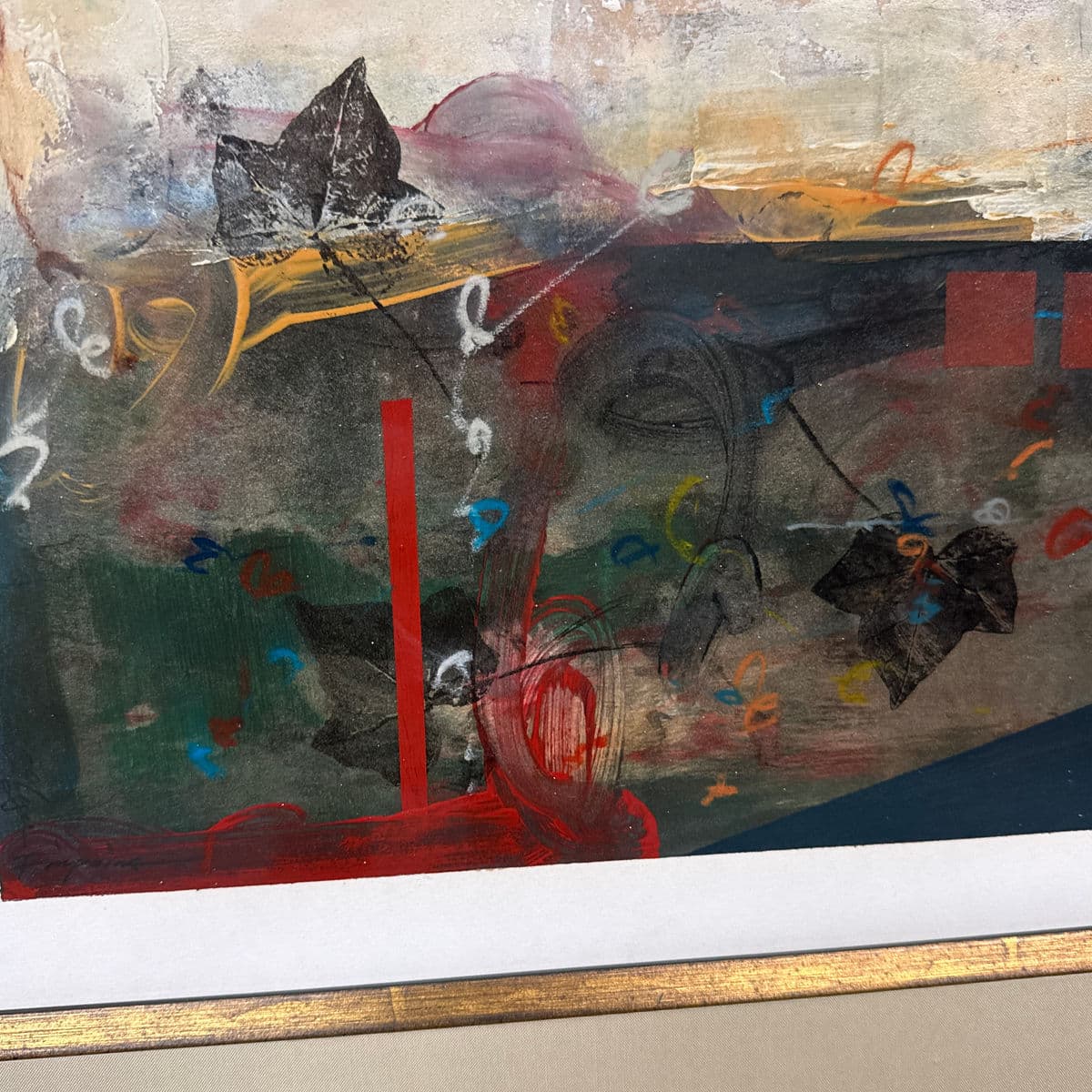 Abstract Mixed Media Art Work, Framed With Museum Glass - Thumbnail 4