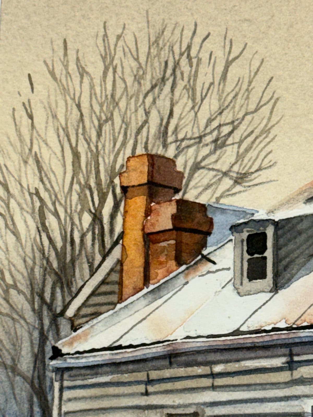 Karen Marlowe "Old Cottage, Broadmarsh" Original Watercolor, Framed - Thumbnail 5