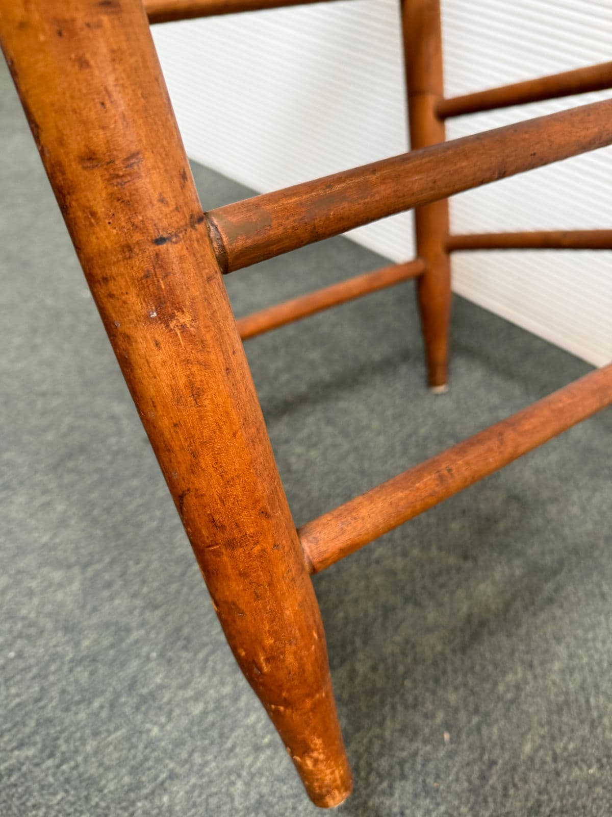 19th Century Antique Ladderback + Rawhide Seat Side Chairs, Set of 3 - Thumbnail 13