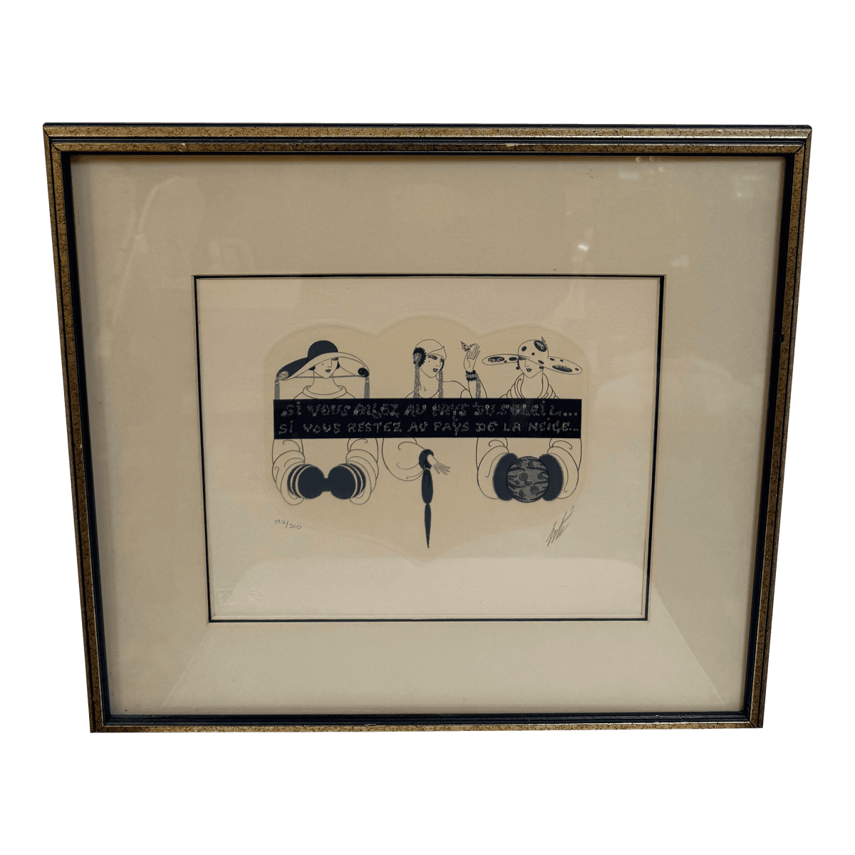 Circa 1975 Erté "Summer & Winter" Limited Edition 192 of 300 Serigraph, Signed - Thumbnail 2