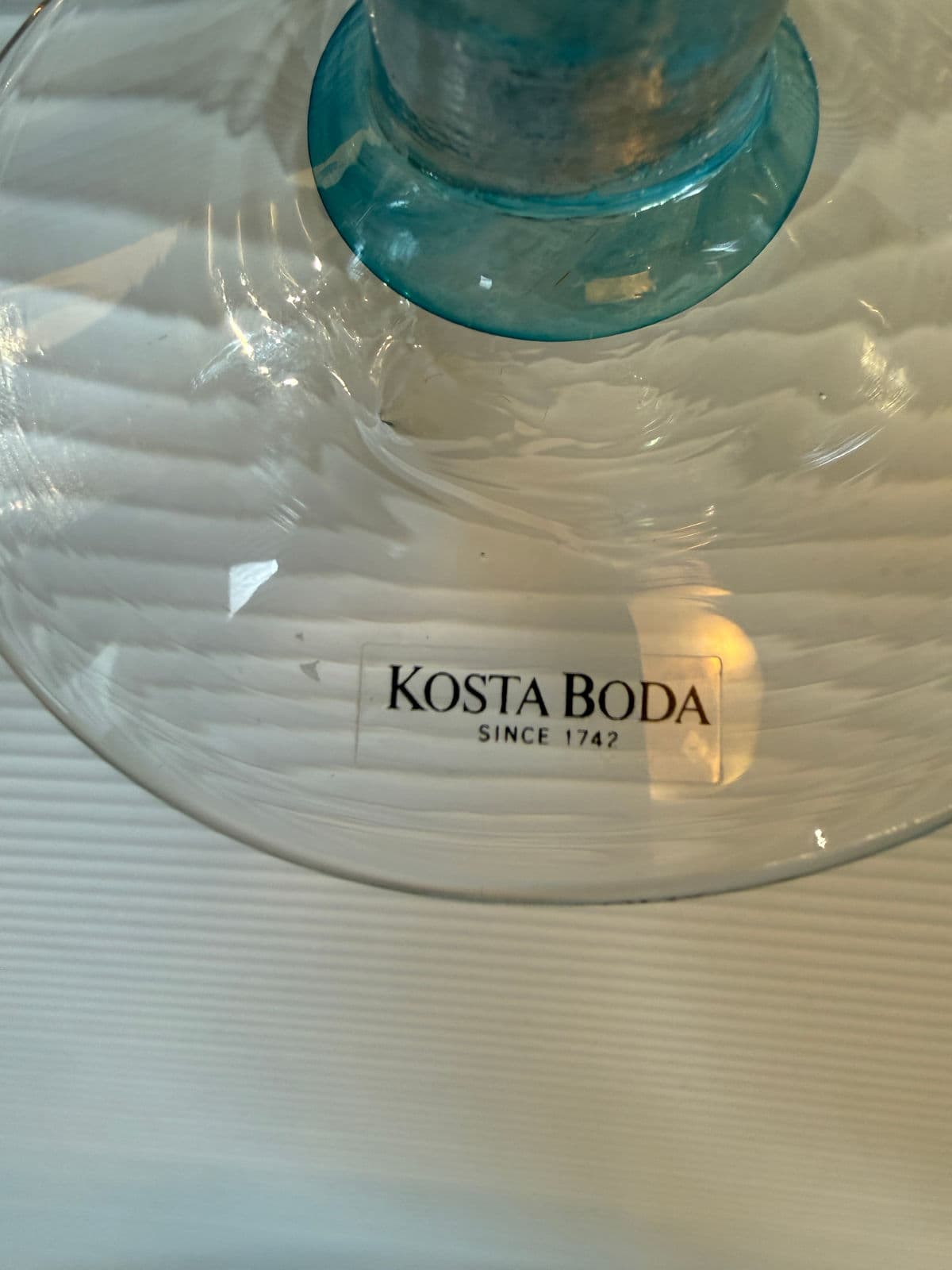 Circa 1989 Kjell Engman for Kosta Boda Bon Bon Art Glass Pitcher + Goblet, Set - Thumbnail 6