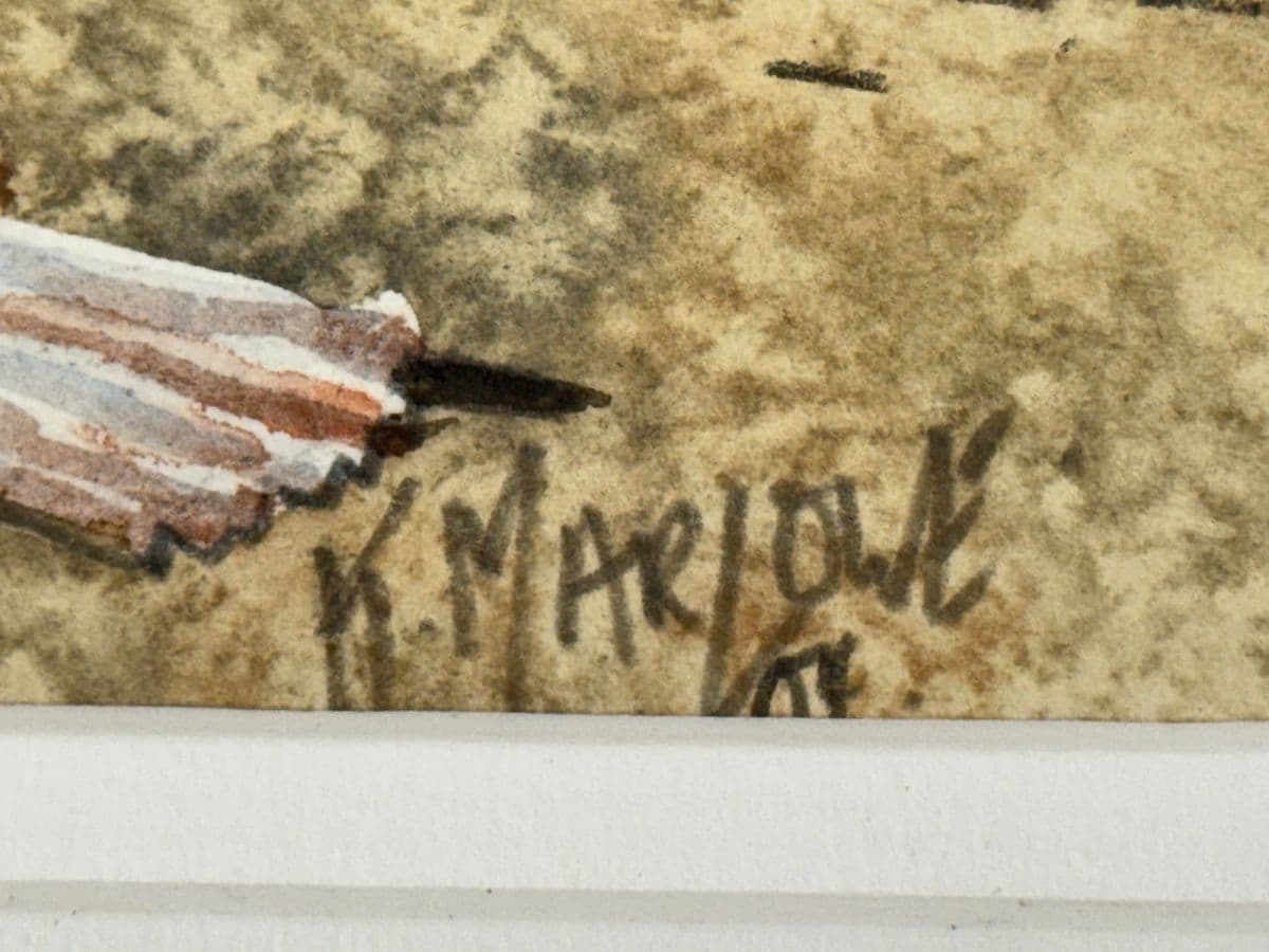 Karen Marlowe "Old Cottage, Broadmarsh" Original Watercolor, Framed - Thumbnail 11