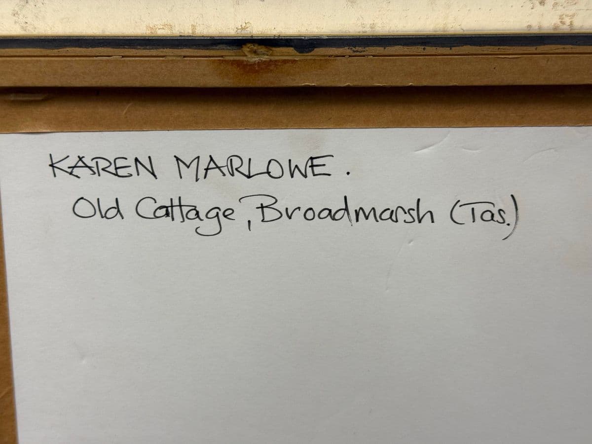 Karen Marlowe "Old Cottage, Broadmarsh" Original Watercolor, Framed - Thumbnail 13