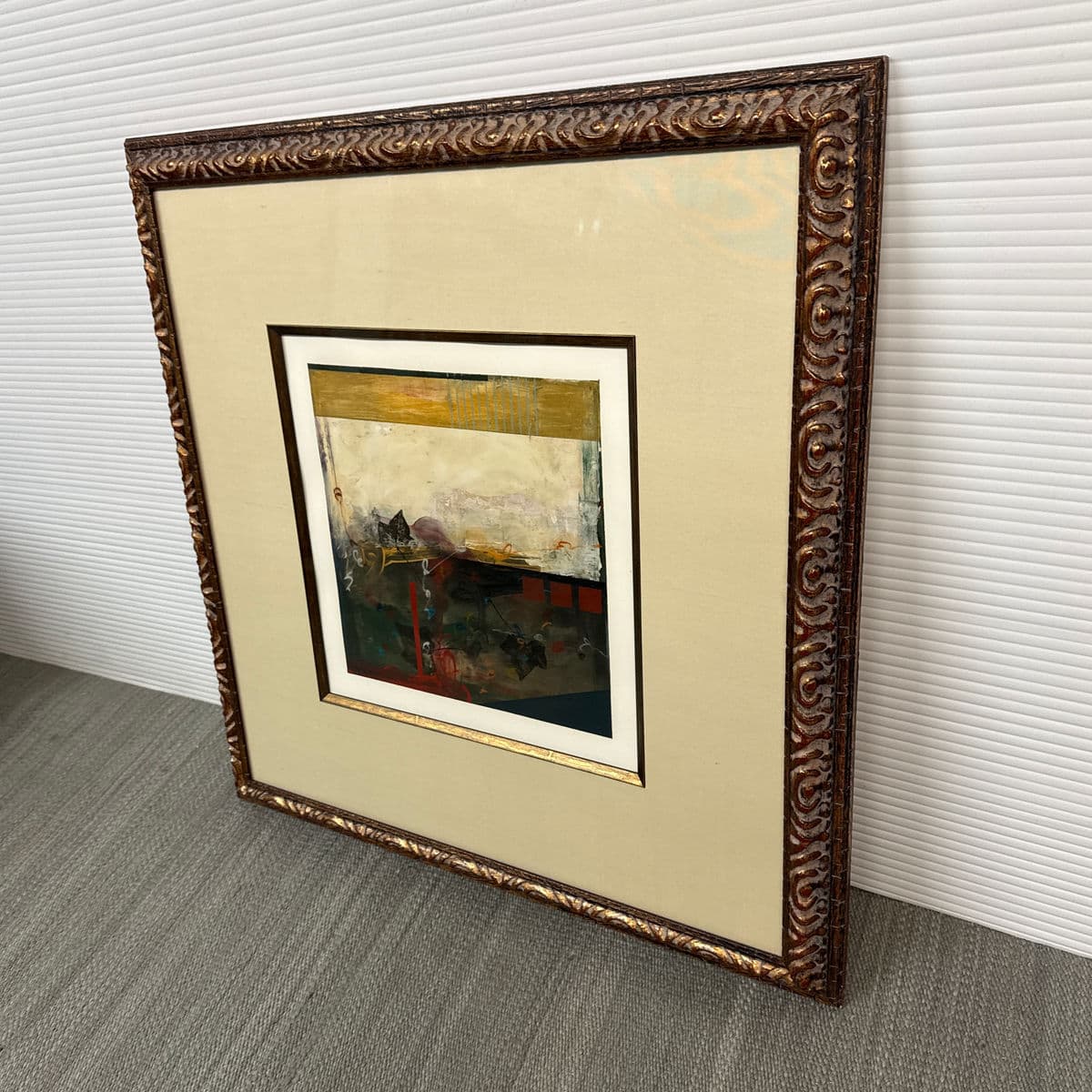 Abstract Mixed Media Art Work, Framed With Museum Glass - Thumbnail 11