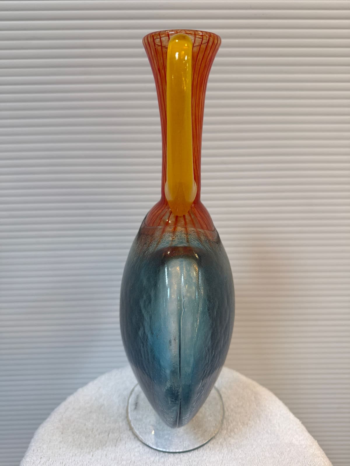 Circa 1989 Kjell Engman for Kosta Boda Bon Bon Art Glass Pitcher + Goblet, Set - Thumbnail 8