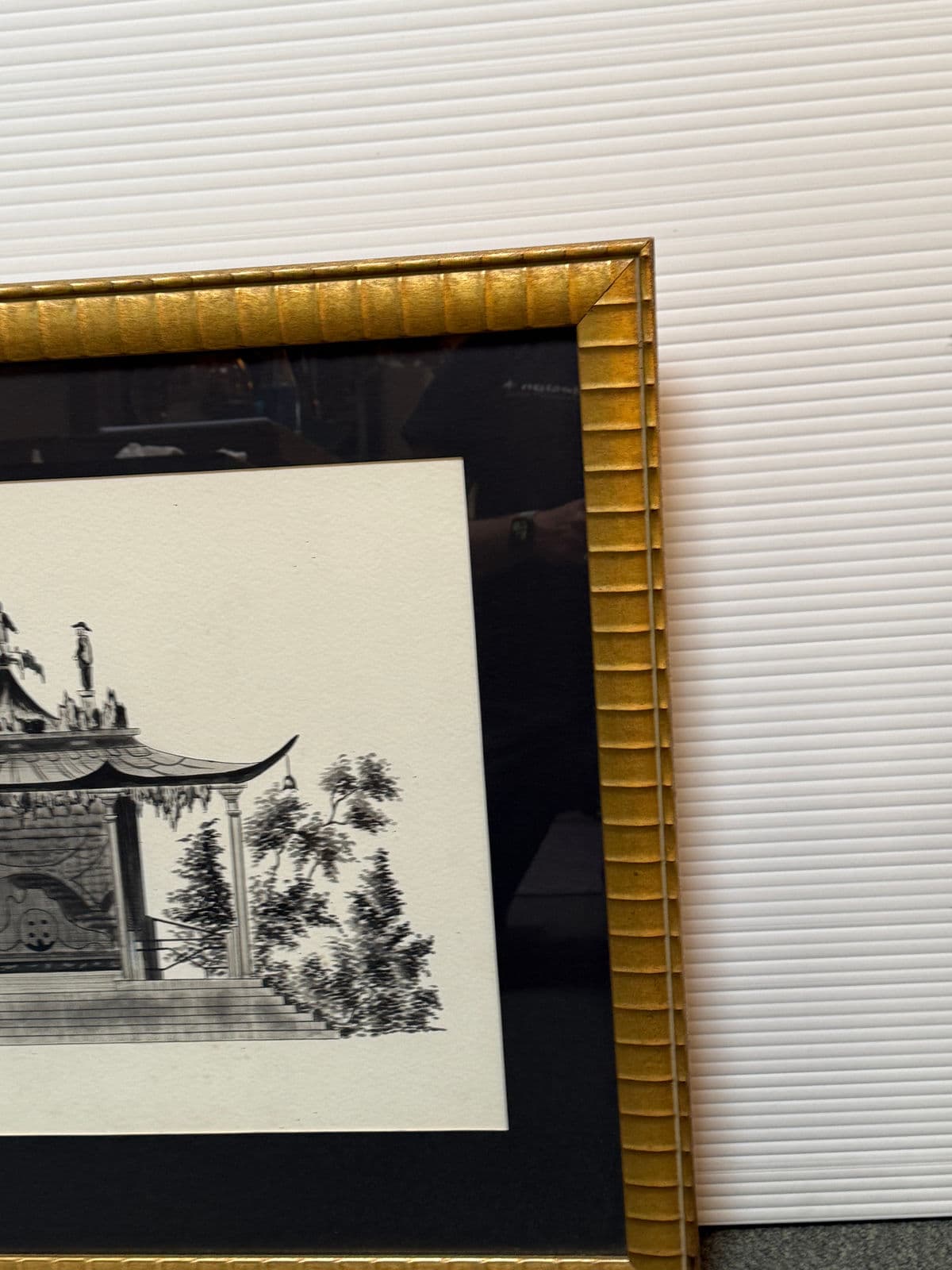 Vintage Garden Pagoda Pen & Ink Drawing, Framed - Thumbnail 12