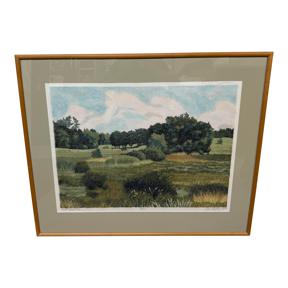 Gordon Mortensen "West Baker Park 1977" Woodcut Original, Signed - Thumbnail 2