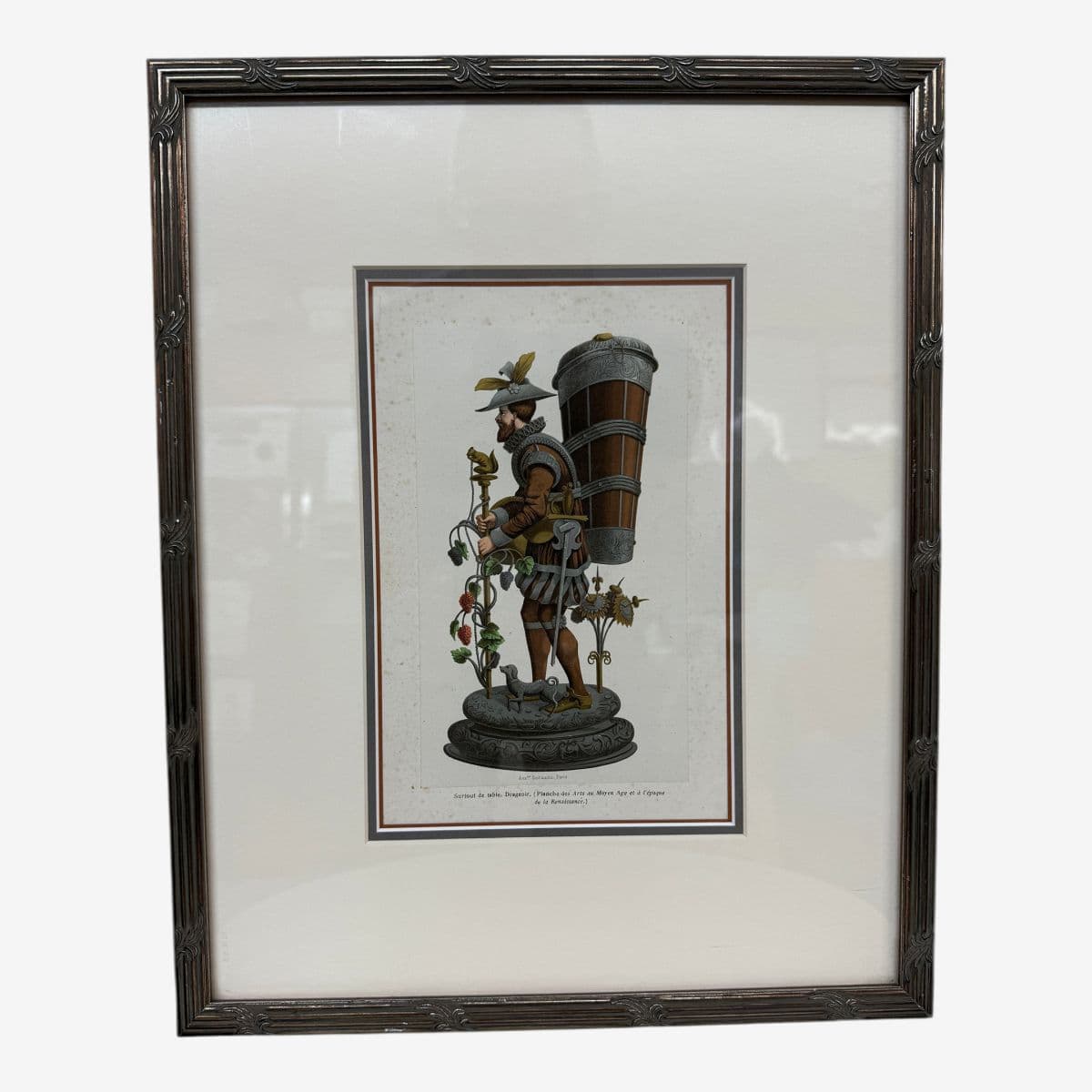 Artloft "Grape Picker, Flemish Table Ornament" Lithograph, Framed - Image 1
