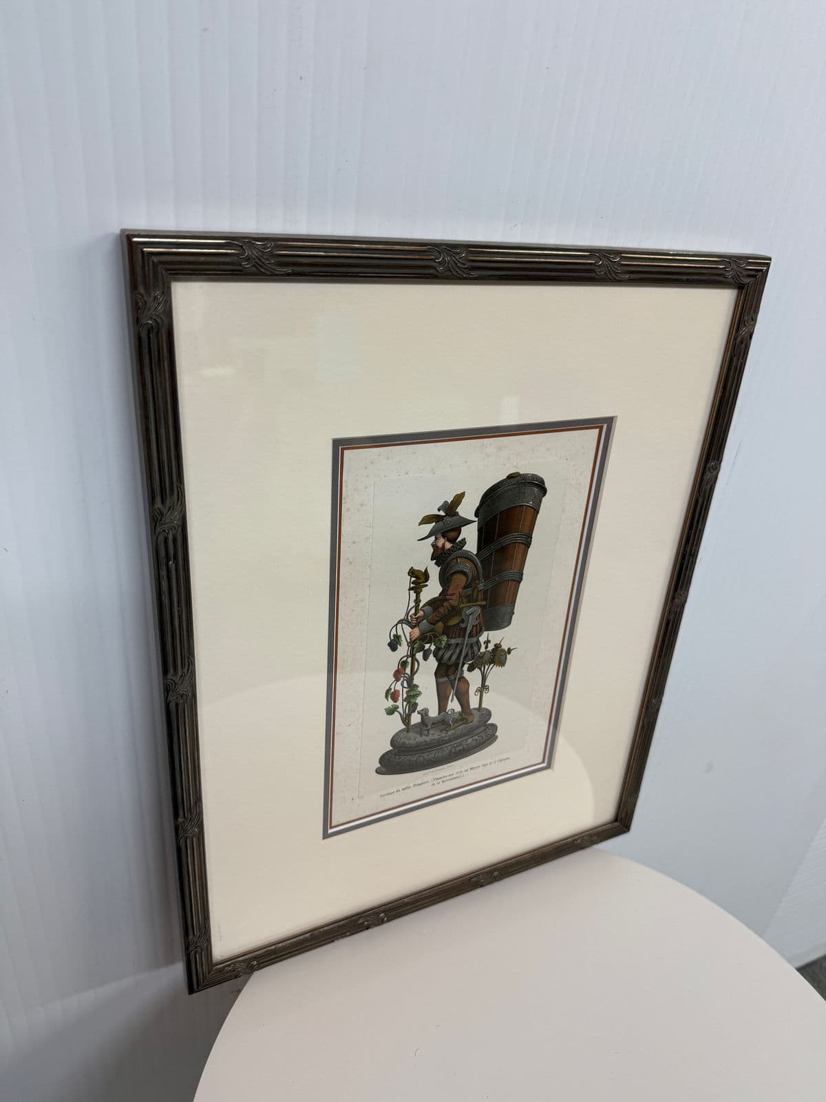 Artloft "Grape Picker, Flemish Table Ornament" Lithograph, Framed - Thumbnail 4
