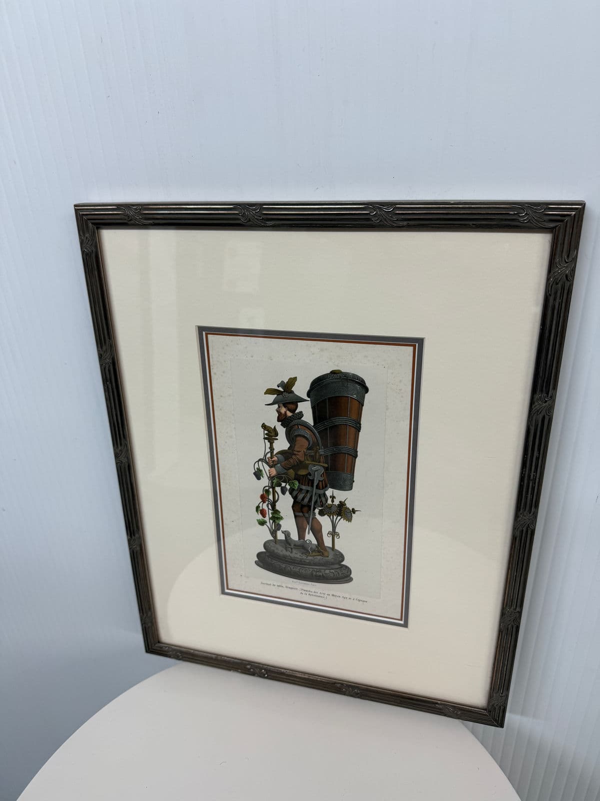 Artloft "Grape Picker, Flemish Table Ornament" Lithograph, Framed - Thumbnail 3
