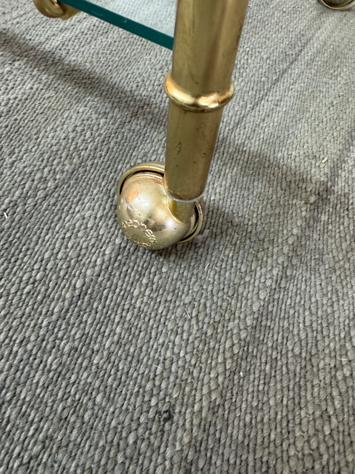 Hollywood Regency Double Handle Brass Bar Cart - Thumbnail 8