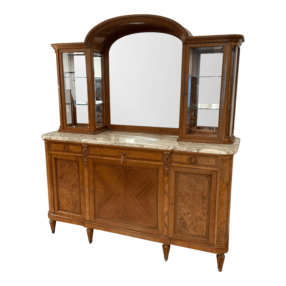 Antique French Louis XVI Revival Sideboard + Mirror - Thumbnail 2