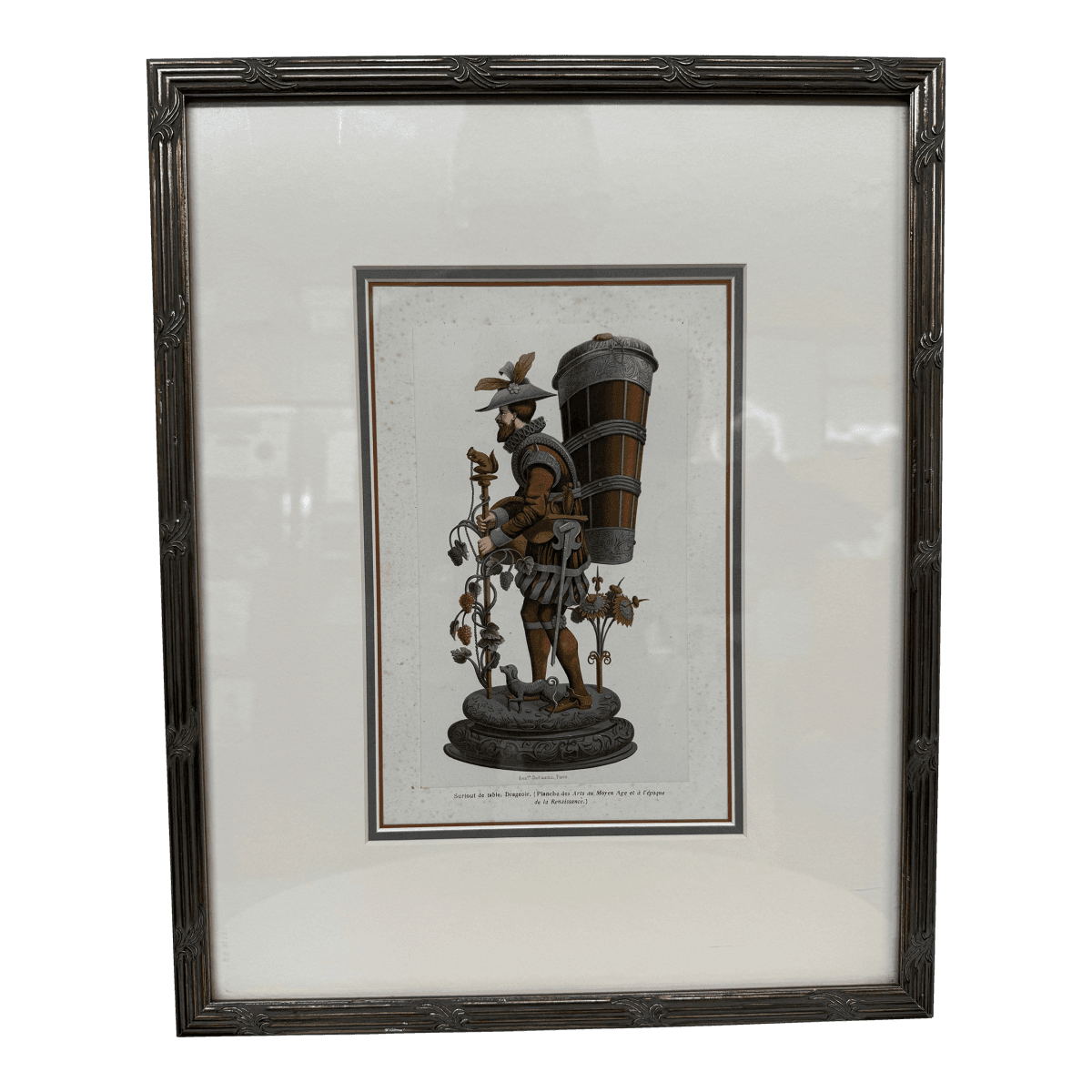 Artloft "Grape Picker, Flemish Table Ornament" Lithograph, Framed - Thumbnail 2