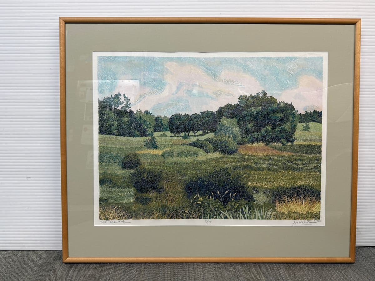 Gordon Mortensen "West Baker Park 1977" Woodcut Original, Signed - Thumbnail 3