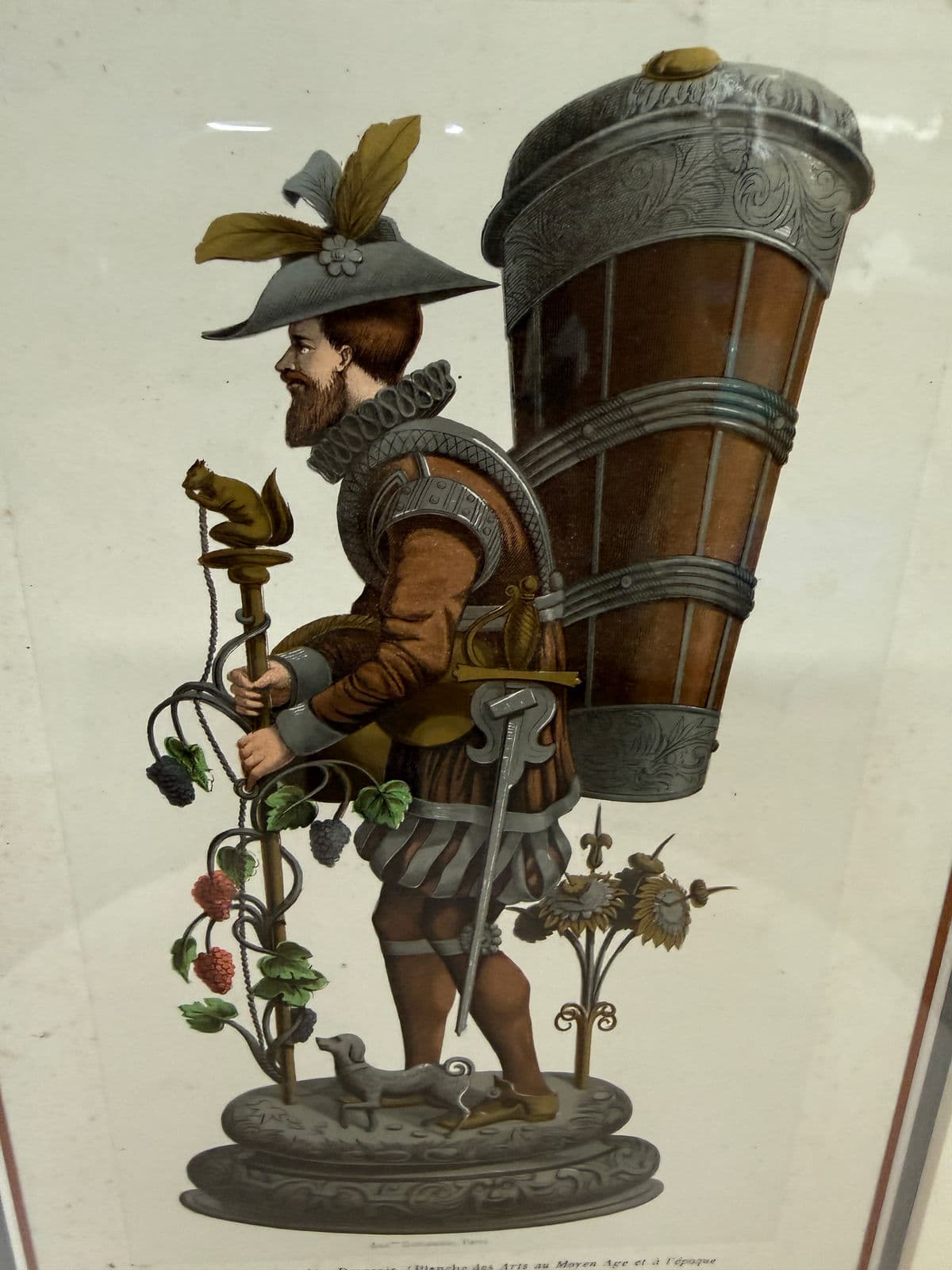 Artloft "Grape Picker, Flemish Table Ornament" Lithograph, Framed - Thumbnail 11