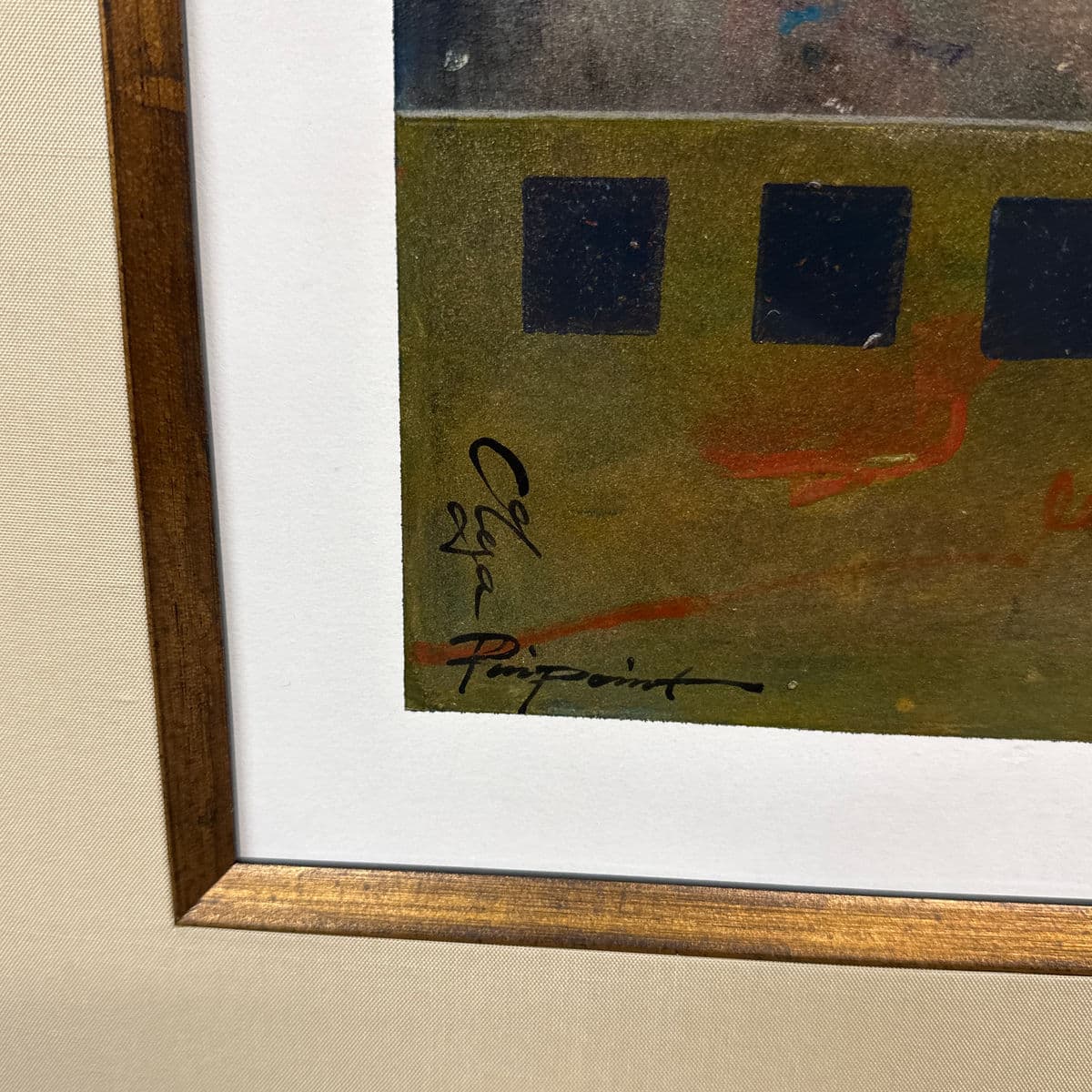 Abstract Mixed Media Art Work, Framed With Museum Glass - Thumbnail 4