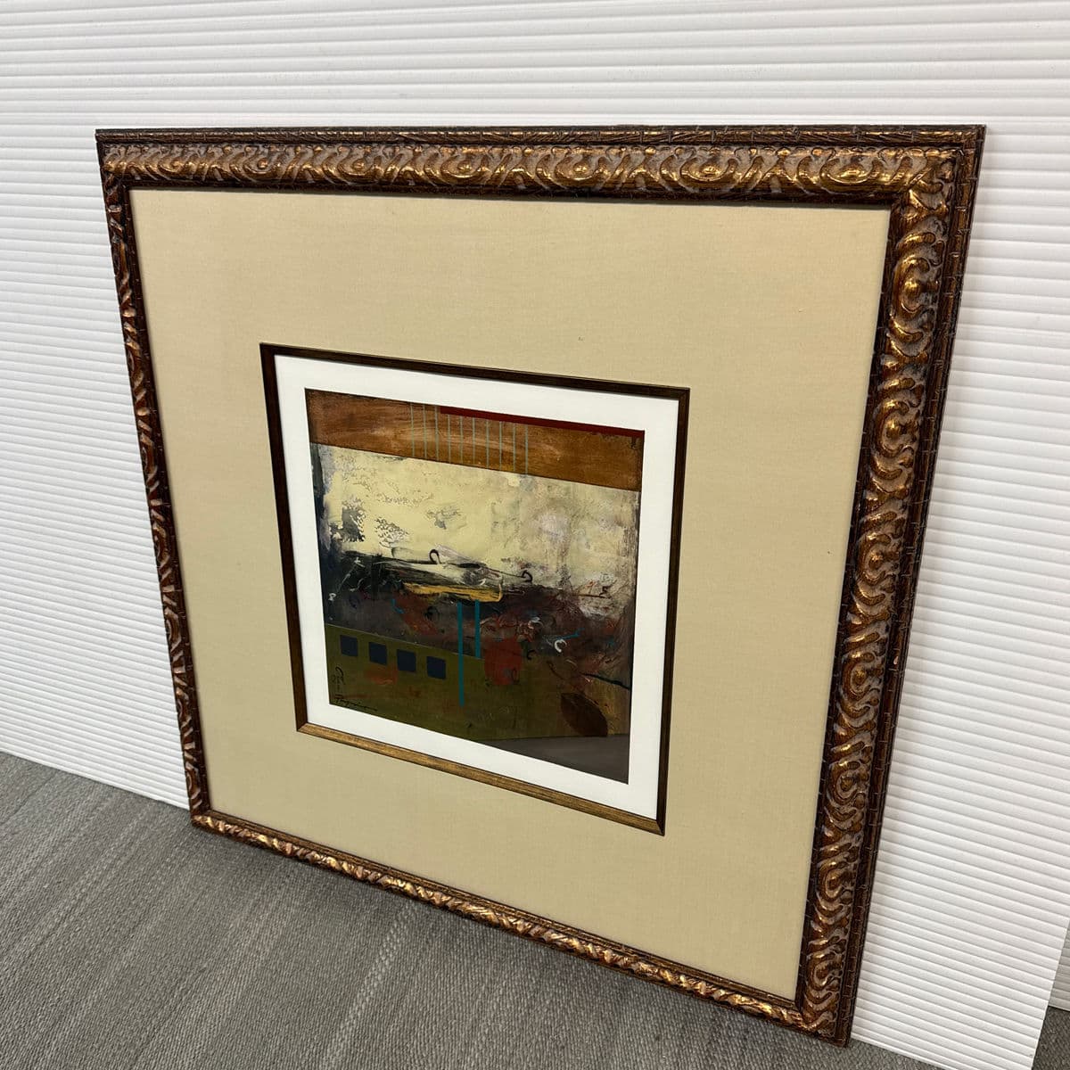 Abstract Mixed Media Art Work, Framed With Museum Glass - Thumbnail 7