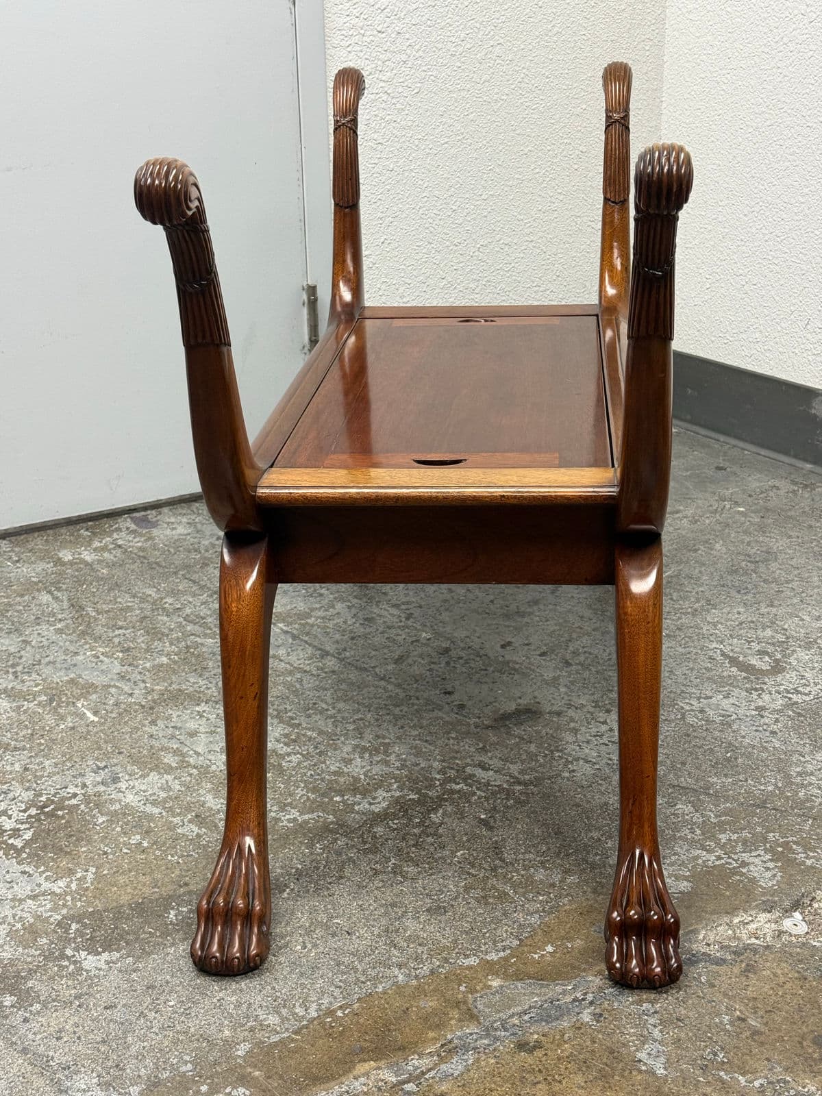 Burton Ching Regency Mahogany Curule Bench - Thumbnail 6