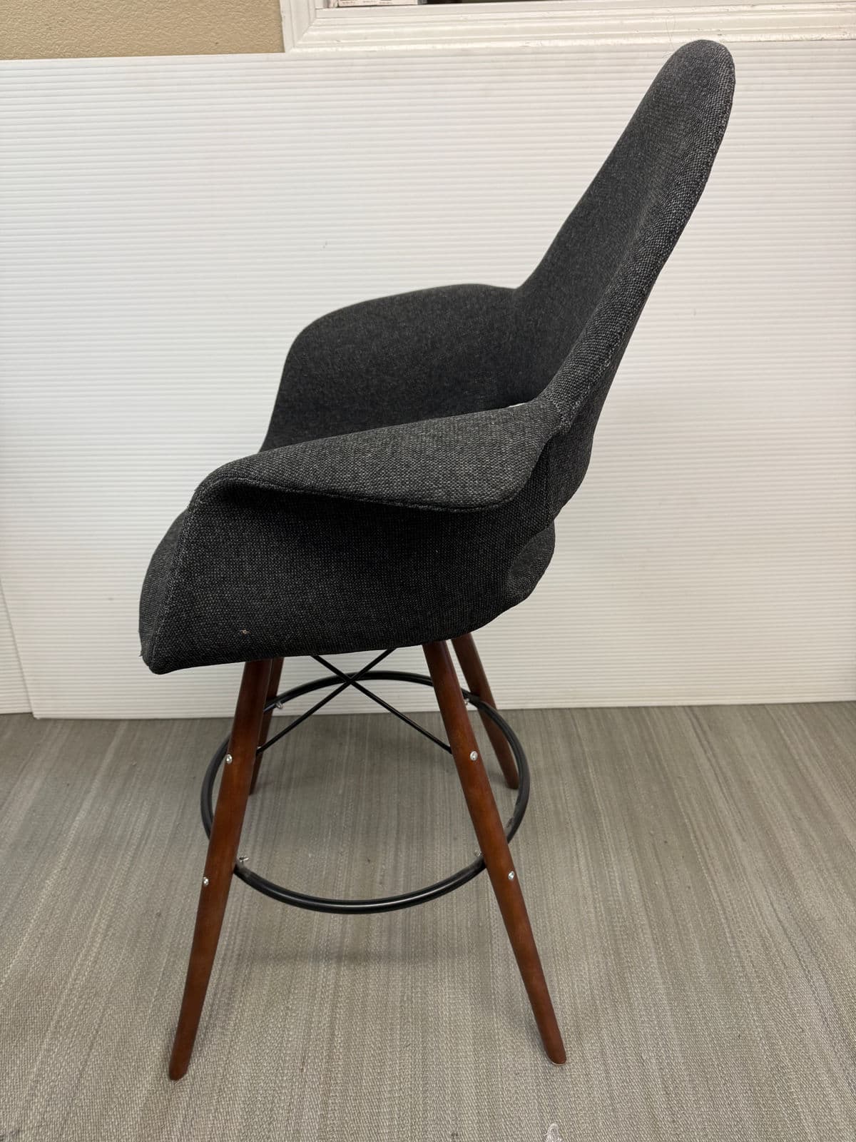 Dot & Bo Tete-a-Tete Gray Flannel Bar Stools, Set of Three - Thumbnail 6